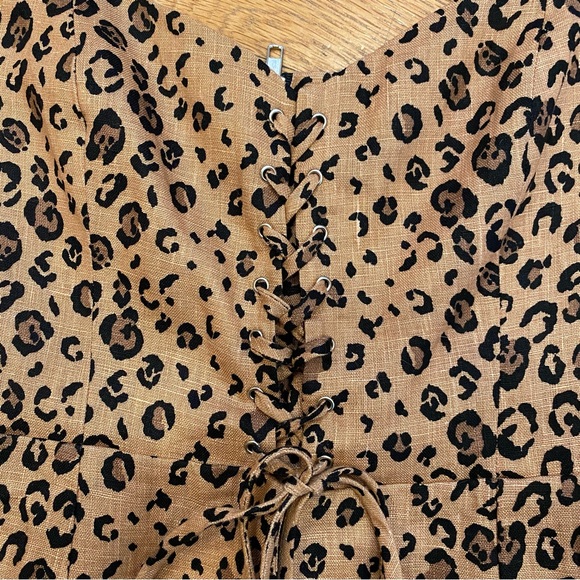 Reformation linen cheetah corset top - Picture 3 of 4